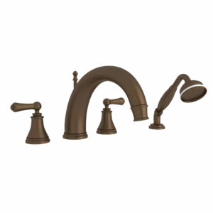 Perrin & Rowe | English Bronze Georgian Era™ 4-Hole Deck Mount Tub Filler With C-Spout