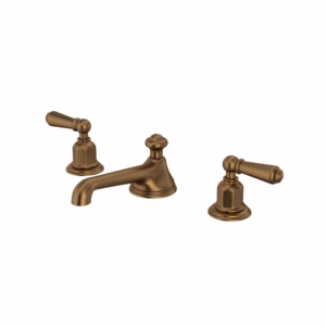 Perrin & Rowe | English Bronze Edwardian™ Widespread Lavatory Faucet With Low Spout