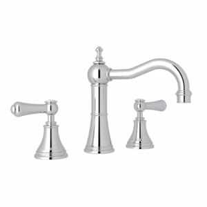 Perrin & Rowe | Polished Chrome Georgian Era™ Widespread Lavatory Faucet With Column Spout