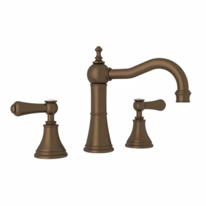 Perrin & Rowe | English Bronze Georgian Era™ Widespread Lavatory Faucet With Column Spout
