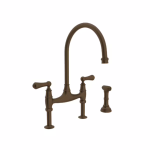 Perrin & Rowe | English Bronze Georgian Era™ Bridge Kitchen Faucet With Side Spray