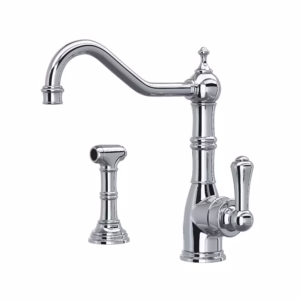 Perrin & Rowe | Polished Chrome Edwardian™ Kitchen Faucet With Side Spray
