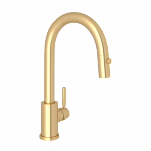 Perrin & Rowe | Satin English Gold Holborn™ Pull-Down Bar/Food Prep Kitchen Faucet
