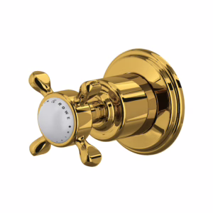 Perrin & Rowe | Unlacquered Brass Edwardian™ Trim For Volume Control And Diverter