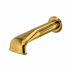Perrin & Rowe | Unlacquered Brass Edwardian™ Wall Mount Tub Spout With U-Spout
