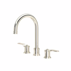 Perrin & Rowe | Polished Nickel Armstrong™ Widespread Lavatory Faucet With C-Spout