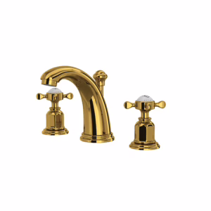 Perrin & Rowe | Unlacquered Brass Edwardian™ Widespread Lavatory Faucet