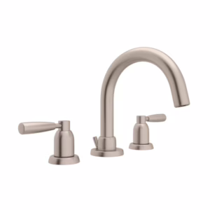 Perrin & Rowe | Satin Nickel Holborn™ Widespread Lavatory Faucet With C-Spout