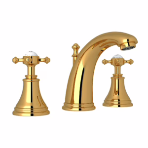 Perrin & Rowe | Unlacquered Brass Georgian Era™ Widespread Lavatory Faucet