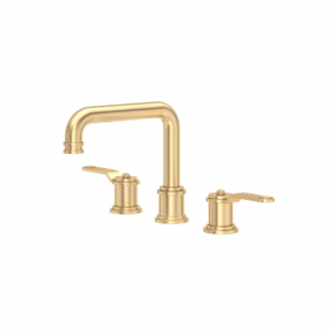 Perrin & Rowe | Satin English Gold Armstrong™ Widespread Lavatory Faucet With U-Spout
