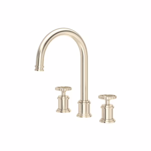 Perrin & Rowe | Satin Nickel Armstrong™ Widespread Lavatory Faucet With C-Spout
