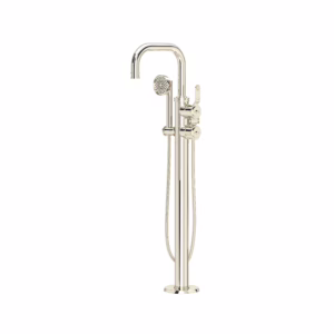Perrin & Rowe | Polished Nickel Armstrong™ Single Hole Floor Mount Tub Filler Trim With U-Spout