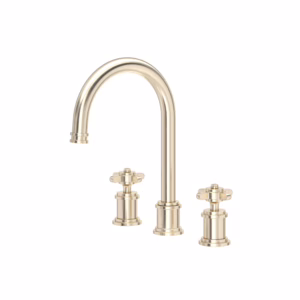 Perrin & Rowe | Satin Nickel Armstrong™ Widespread Lavatory Faucet With C-Spout