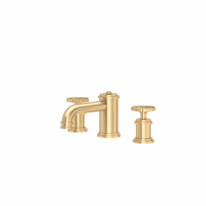 Perrin & Rowe | Satin English Gold Armstrong™ Widespread Lavatory Faucet With Low Spout