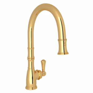 Perrin & Rowe | Unlacquered Brass Georgian Era™ Pull-Down Kitchen Faucet