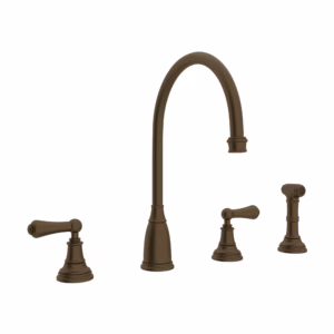 Perrin & Rowe | English Bronze Georgian Era™ Two Handle Kitchen Faucet With Side Spray