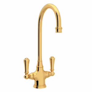 Perrin & Rowe | English Gold Georgian Era™ Two Handle Bar/Food Prep Kitchen Faucet