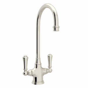 Perrin & Rowe | Polished Nickel Georgian Era™ Two Handle Bar/Food Prep Kitchen Faucet