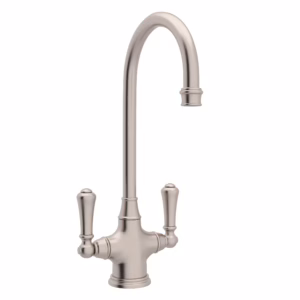 Perrin & Rowe | Satin Nickel Georgian Era™ Two Handle Bar/Food Prep Kitchen Faucet