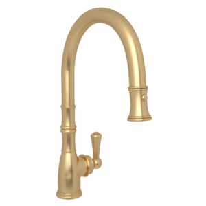 Perrin & Rowe | Satin English Gold Georgian Era™ Pull-Down Kitchen Faucet