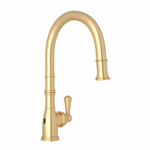 Perrin & Rowe | Satin English Gold Georgian Era™ Pull-Down Touchless Kitchen Faucet