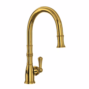 Perrin & Rowe | Unlacquered Brass Georgian Era™ Pull-Down Touchless Kitchen Faucet