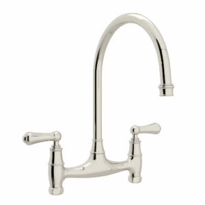 Perrin & Rowe | Polished Nickel Georgian Era™ Bridge Kitchen Faucet Without Unions