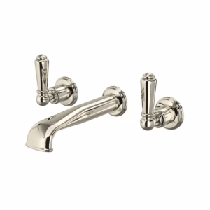 Perrin & Rowe | Polished Nickel Edwardian™ Wall Mount Lavatory Faucet Trim With U-Spout