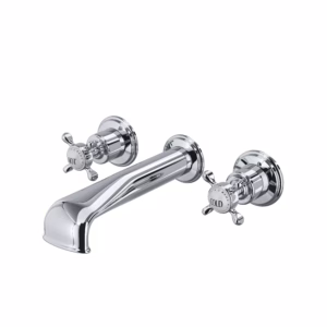 Perrin & Rowe | Polished Chrome Edwardian™ Wall Mount Tub Filler Trim With U-Spout