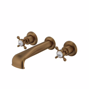 Perrin & Rowe | English Bronze Edwardian™ Wall Mount Tub Filler Trim With U-Spout