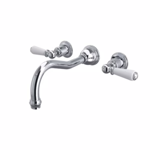 Perrin & Rowe | Polished Chrome Edwardian™ Wall Mount Tub Filler Trim With Column Spout