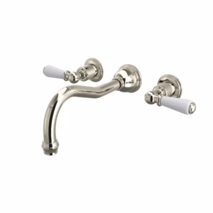 Perrin & Rowe | Polished Nickel Edwardian™ Wall Mount Tub Filler Trim With Column Spout