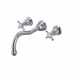 Perrin & Rowe | Polished Chrome Edwardian™ Wall Mount Tub Filler Trim With Column Spout