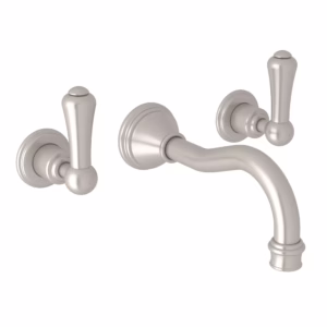 Perrin & Rowe | Satin Nickel Georgian Era™ Wall Mount Lavatory Faucet Trim