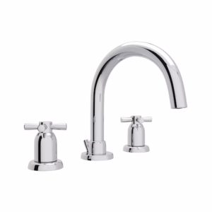 Perrin & Rowe | Polished Chrome Holborn™ Widespread Lavatory Faucet With C-Spout