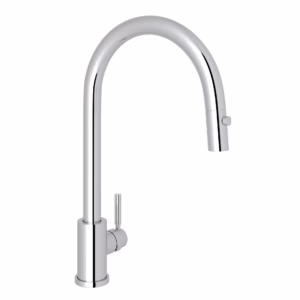 Perrin & Rowe | Polished Chrome Holborn™ Pull-Down Kitchen Faucet With C-Spout
