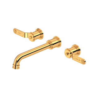 Perrin & Rowe | English Gold Armstrong™ Wall Mount Lavatory Faucet Trim