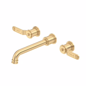 Perrin & Rowe | Satin English Gold Armstrong™ Wall Mount Lavatory Faucet Trim