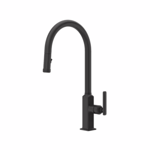 ROHL | Matte Black Apothecary™ Pull-Down Kitchen Faucet With C-Spout