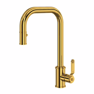 Perrin & Rowe | Unlacquered Brass Armstrong™ Pull-Down Kitchen Faucet With U-Spout