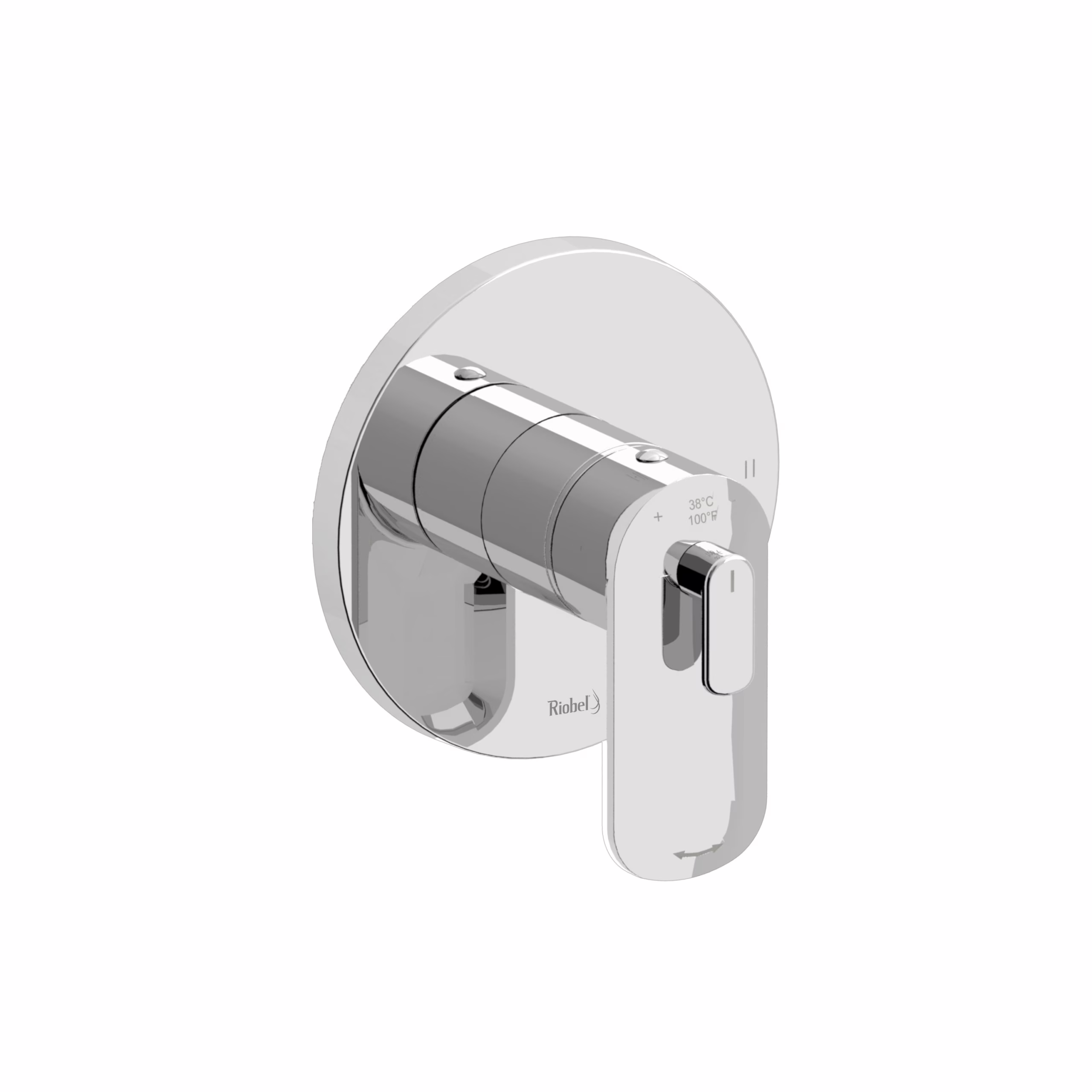 RIOBEL | Chrome Ever™ 1/2" Therm & Pressure Balance Trim With 2 Functions