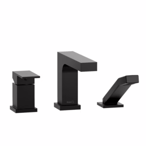 RIOBEL | Black Quadrik™ 3-Hole Pressure Balance Deck Mount Tub Filler Trim