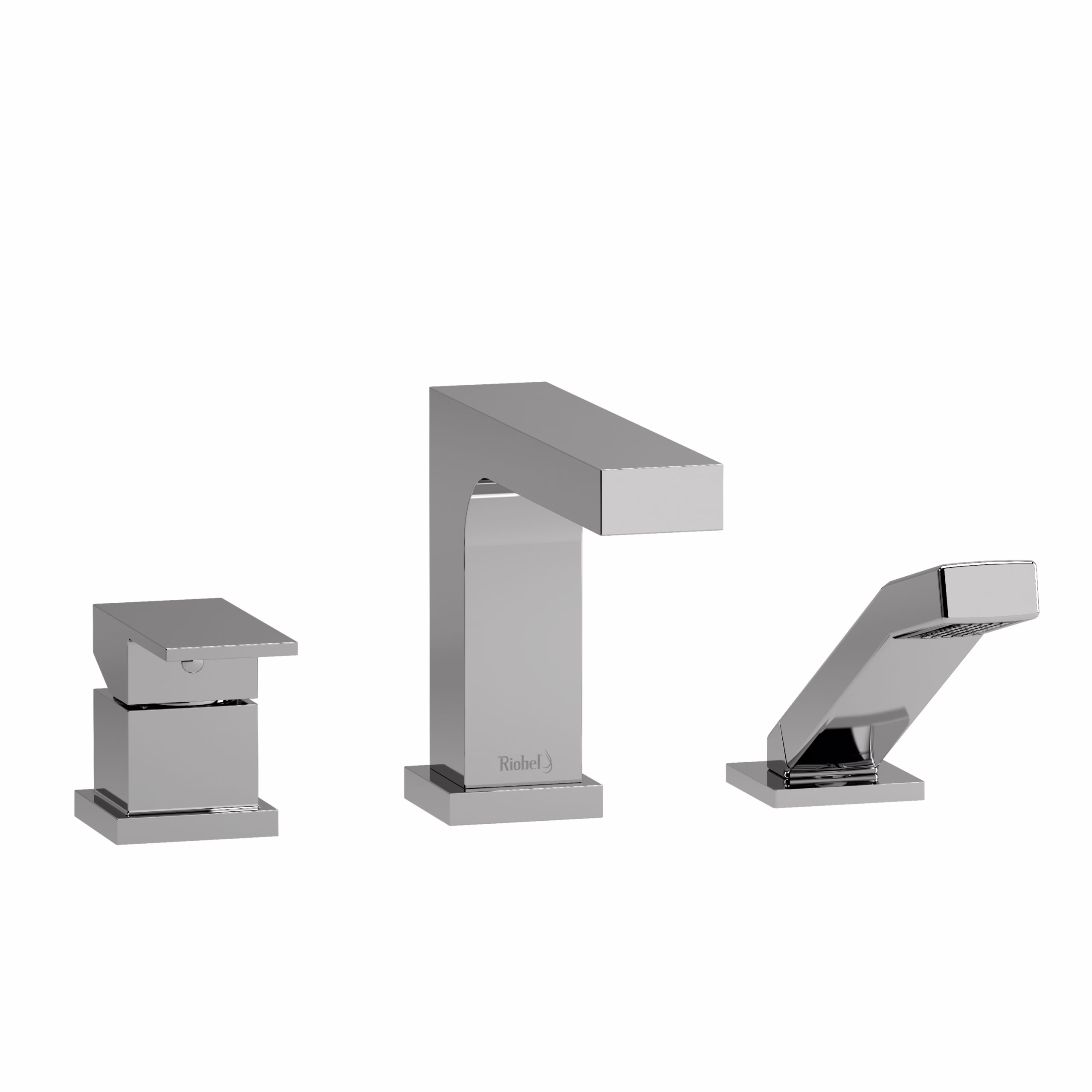 RIOBEL | Chrome Quadrik™ 3-Hole Deck Mount Tub Filler Trim