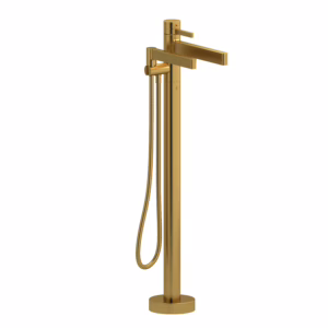 RIOBEL | Brushed Gold Paradox™ Thermostatic Single  Hole Floor Mount Tub Filler Trim