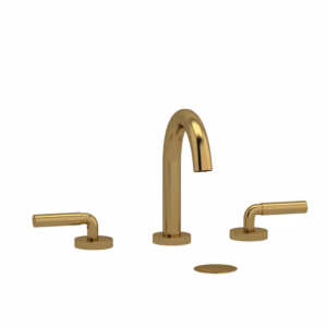 RIOBEL | Brushed Gold Riu™ Widespread Lavatory Faucet With C-Spout