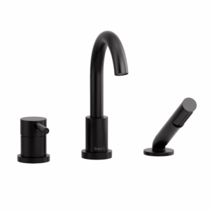 RIOBEL | Black Conik™ 3-Hole Deck Mount Tub Filler Trim