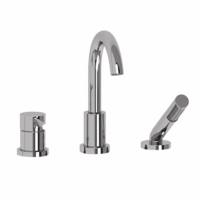 RIOBEL | Chrome Conik™ 3-Hole Deck Mount Tub Filler Trim