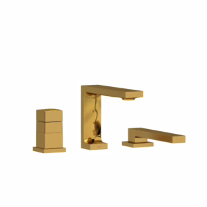 RIOBEL | Brushed Gold Reflet™ 3-Hole Deck Mount Tub Filler