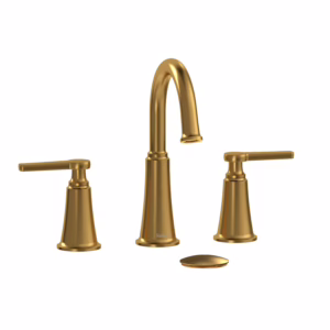 RIOBEL | Brushed Gold Momenti™ Widespread Lavatory Faucet With C-Spout