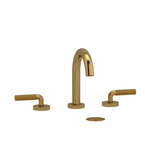 RIOBEL | Brushed Gold Riu™ Widespread Lavatory Faucet With C-Spout